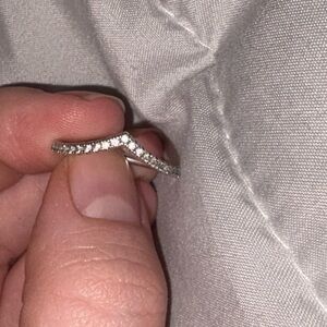 Pandora Silver Ring with Sparkling Accents